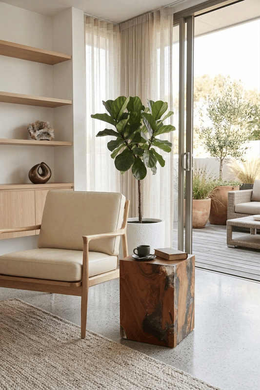 Teak Grey Resin End Table