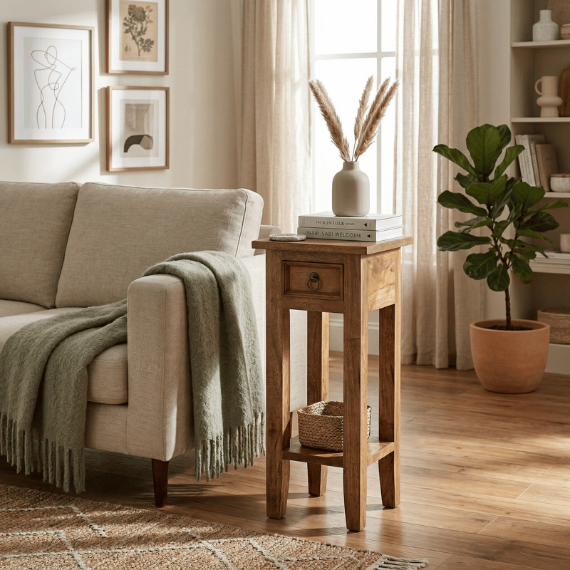 Arizona Tall Brown Side Table