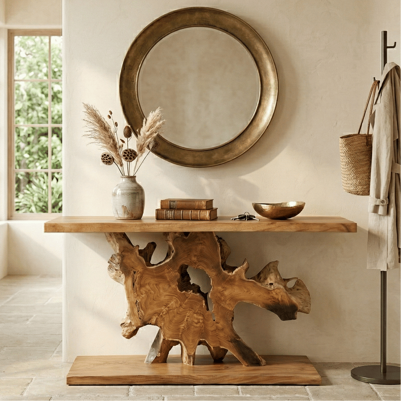 Aramis Brown Teak Console