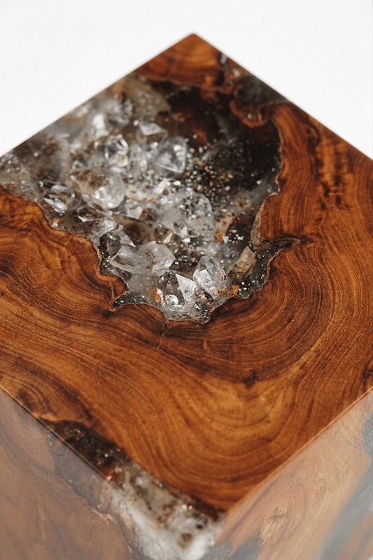 Teak Grey Resin End Table