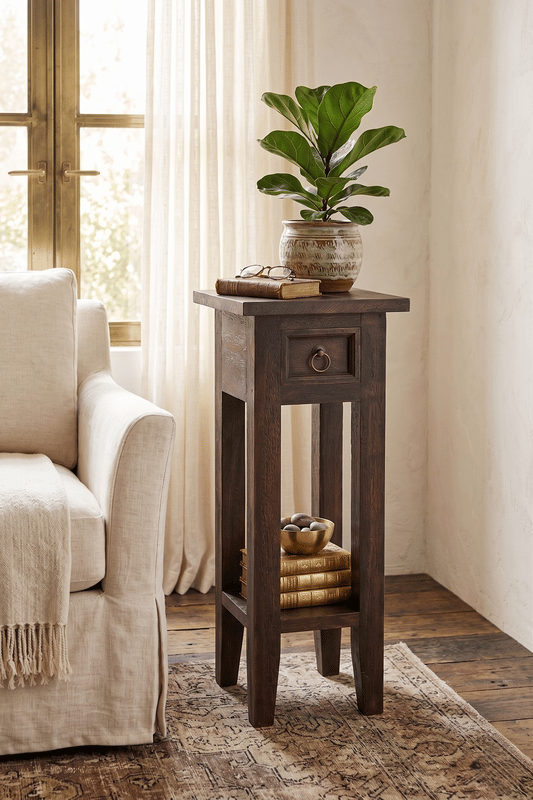 Arizona Tall Dark Brown Side Table