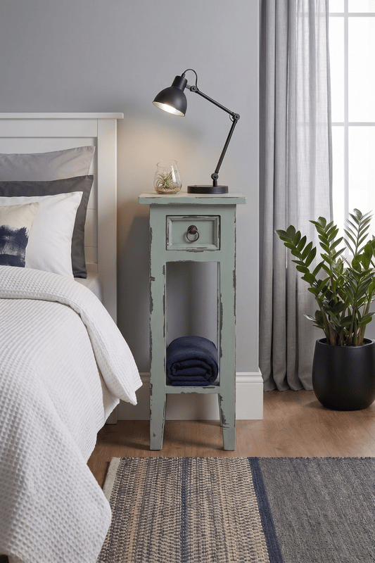 Arizona Tall Distressed Grey Side Table