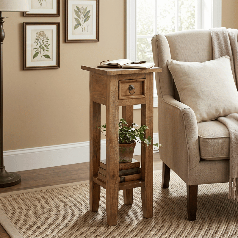 Arizona Tall Brown Side Table
