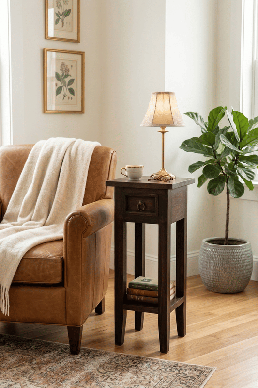 Arizona Tall Dark Brown Side Table