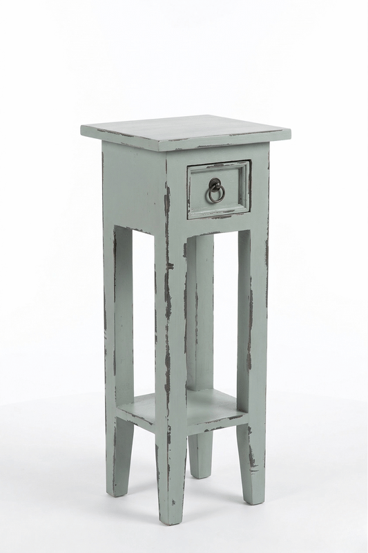 Arizona Tall Distressed Grey Side Table