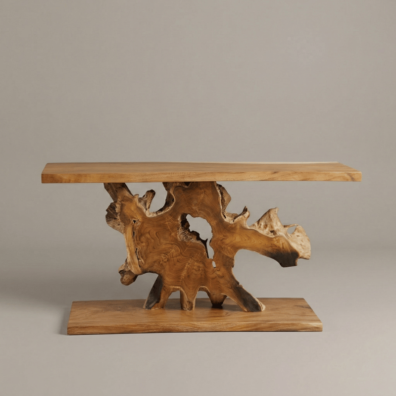 Aramis Brown Teak Console