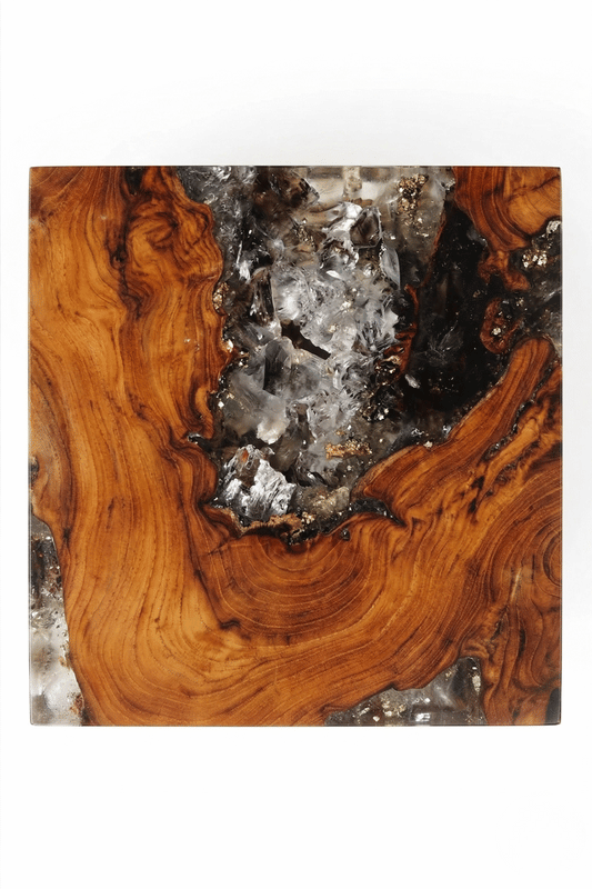 Teak Grey Resin End Table