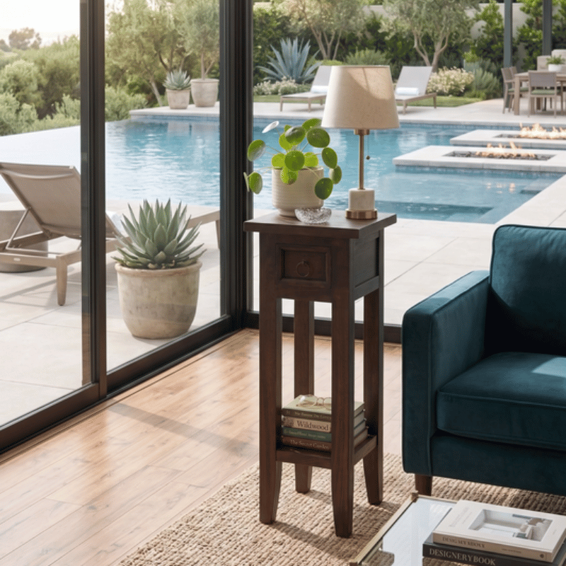 Arizona Tall Dark Brown Side Table
