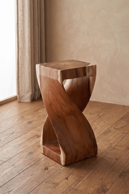Twist Sugar Wood End Table
