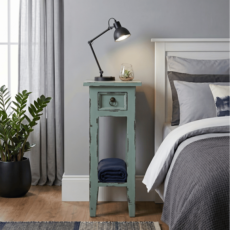 Arizona Tall Distressed Grey Side Table