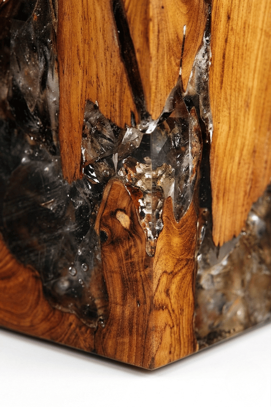 Teak Grey Resin End Table