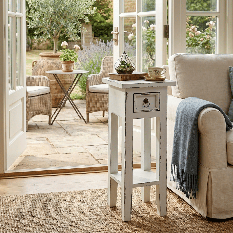 Arizona Tall Off-White Side Table