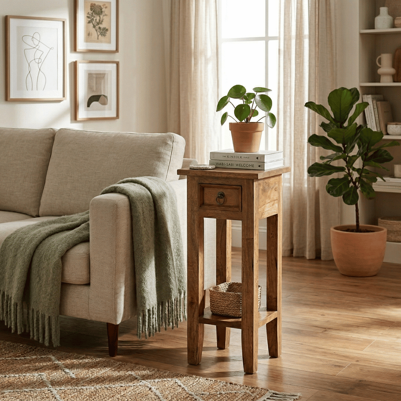 Arizona Tall Brown Side Table