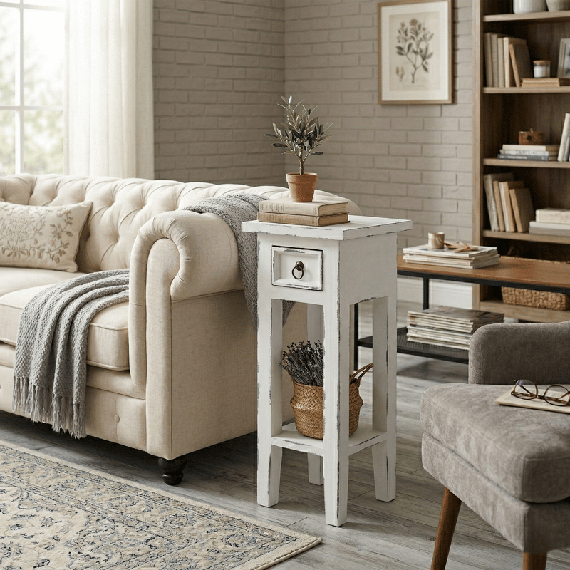 Arizona Tall Off-White Side Table