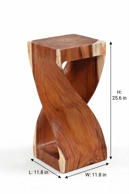 Twist Sugar Wood End Table