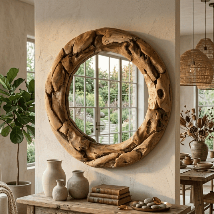 Primitive Round Mirror