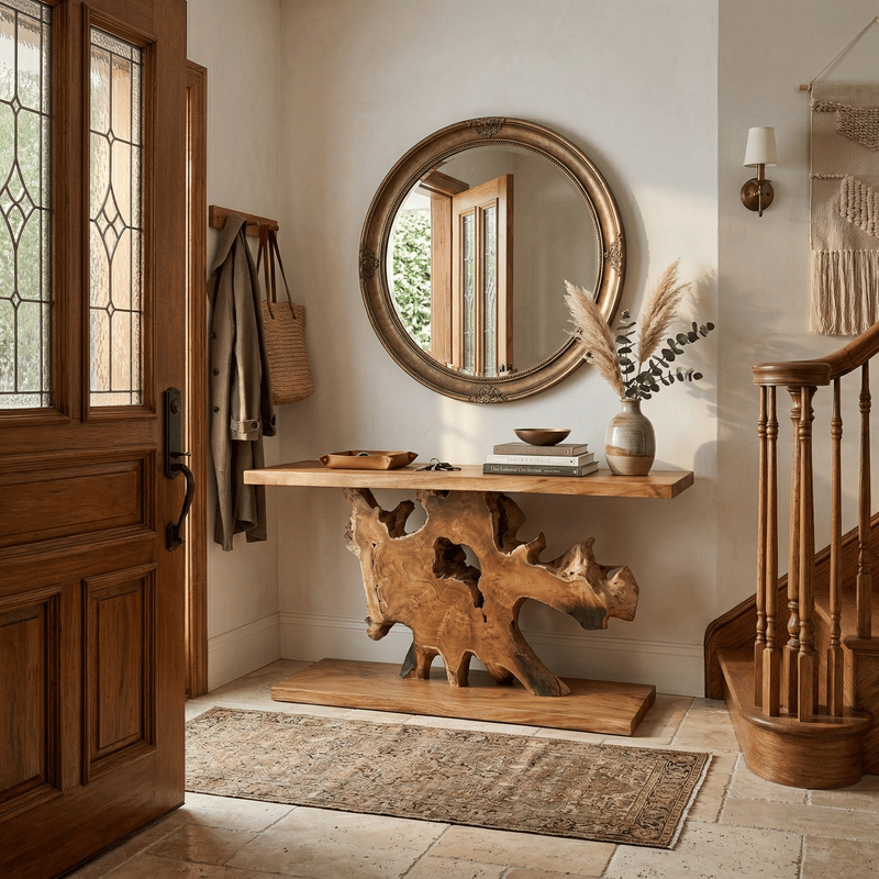 Aramis Brown Teak Console