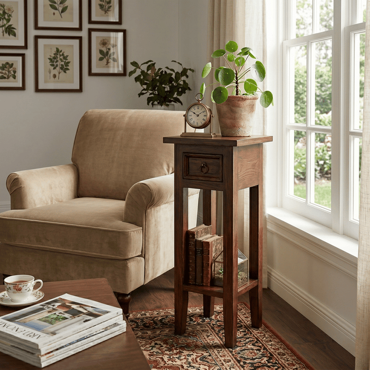 Arizona Tall Dark Brown Side Table