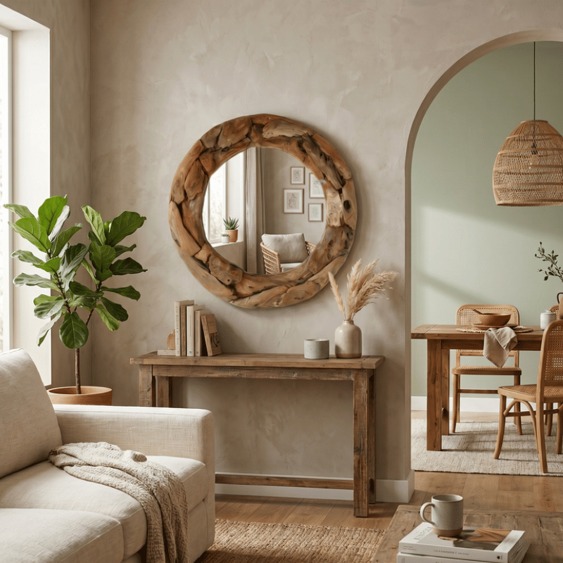 Primitive Round Mirror