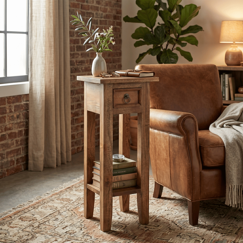 Arizona Tall Brown Side Table