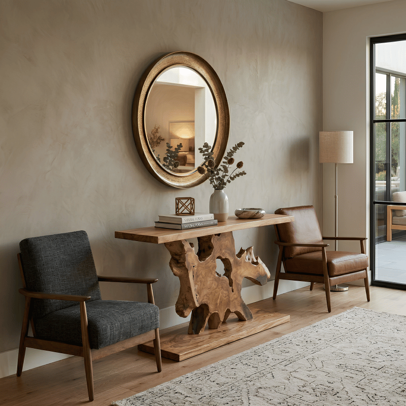 Aramis Brown Teak Console
