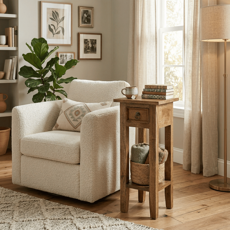 Arizona Tall Brown Side Table