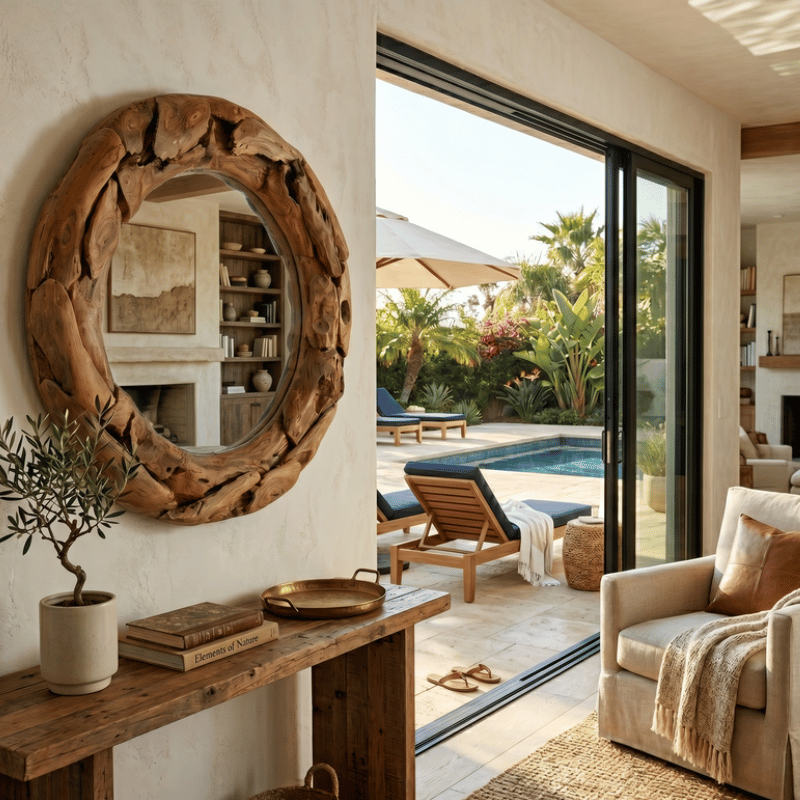 Primitive Round Mirror