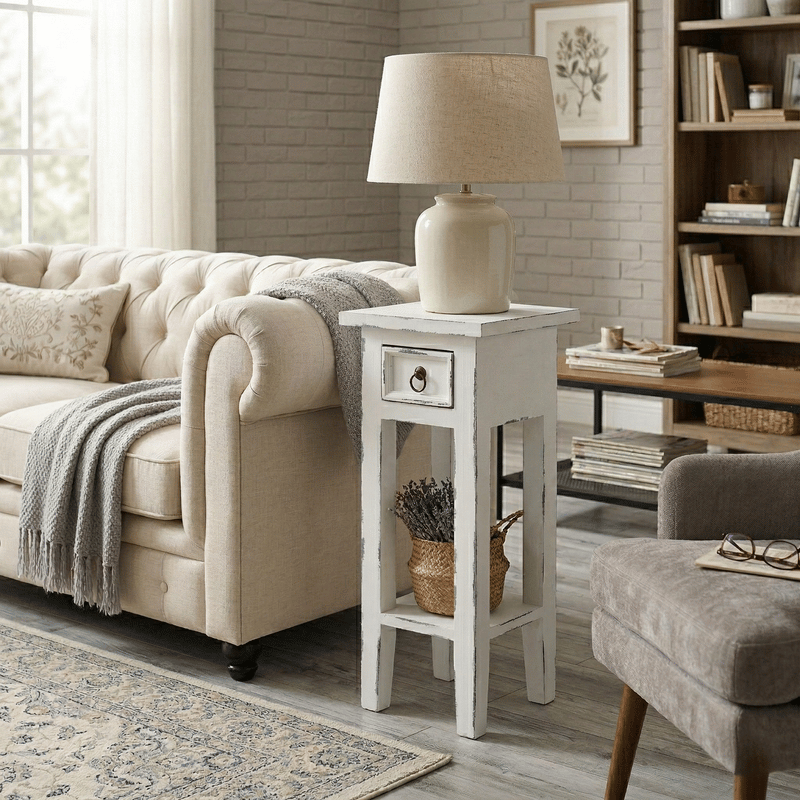 Arizona Tall Off-White Side Table