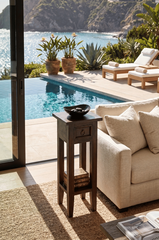 Arizona Tall Dark Brown Side Table