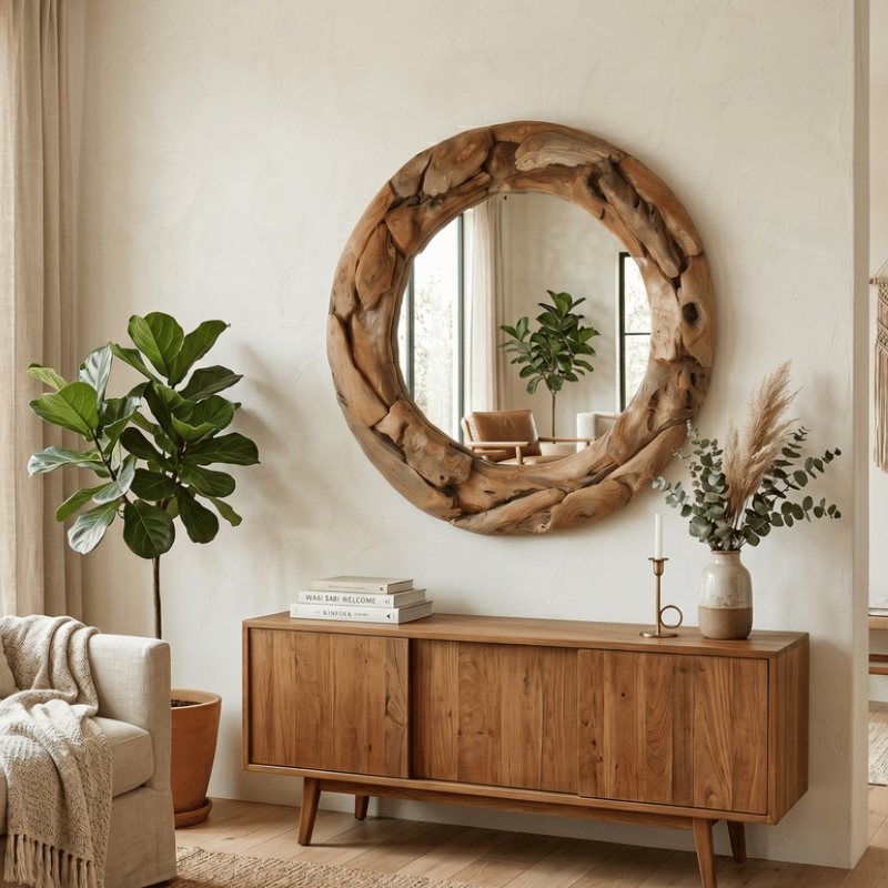 Primitive Round Mirror