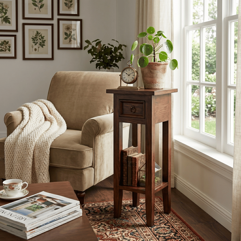 Arizona Tall Dark Brown Side Table