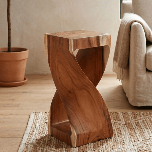 Twist Sugar Wood End Table