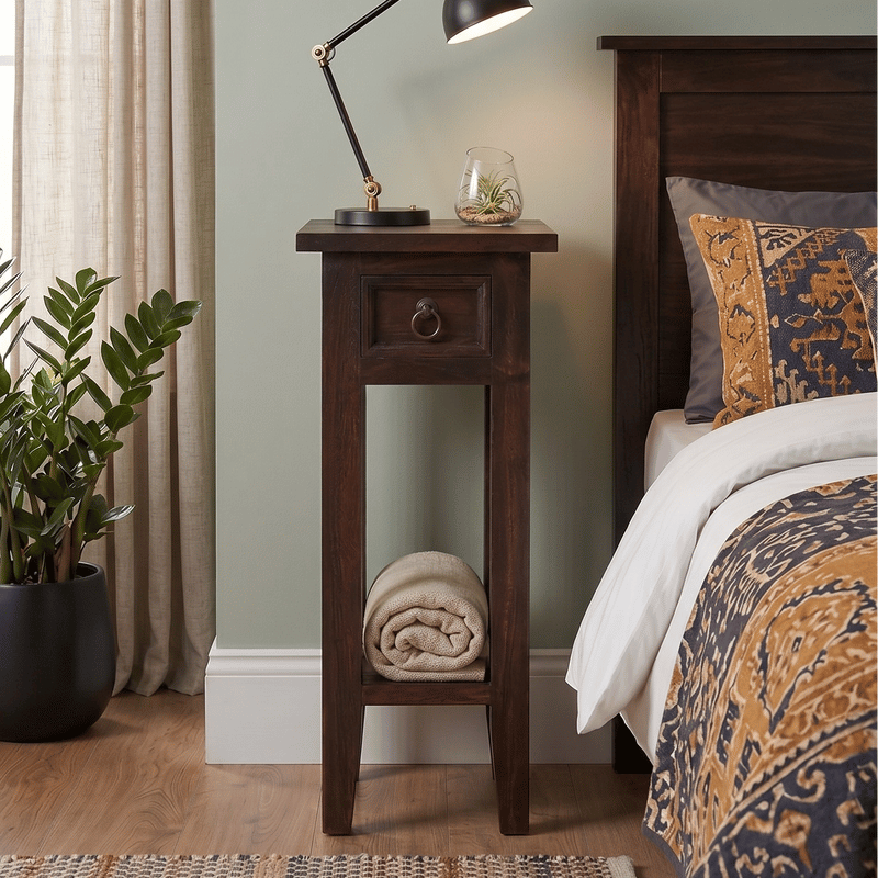 Arizona Tall Dark Brown Side Table