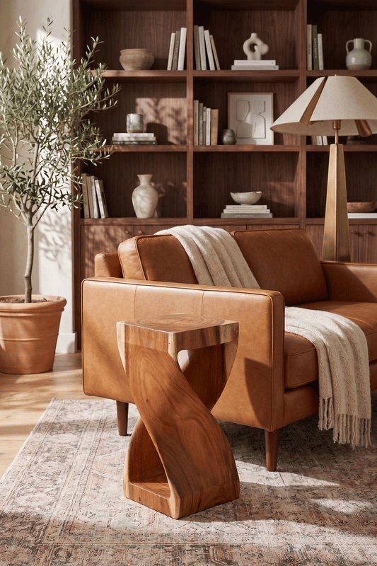 Twist Sugar Wood End Table