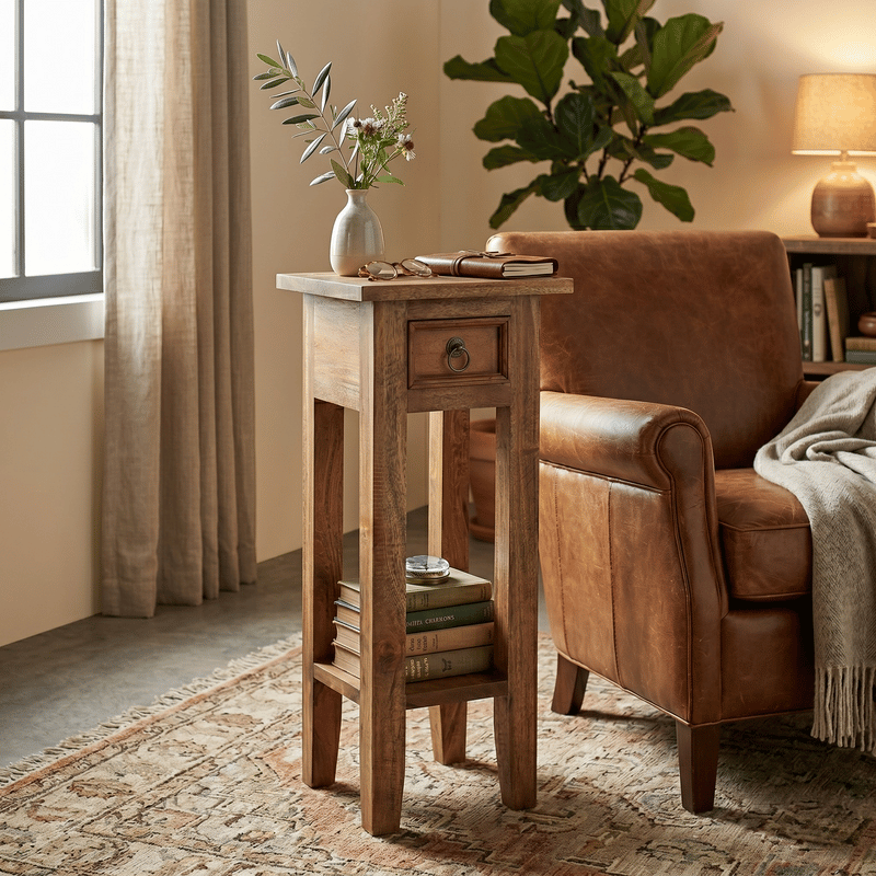Arizona Tall Brown Side Table