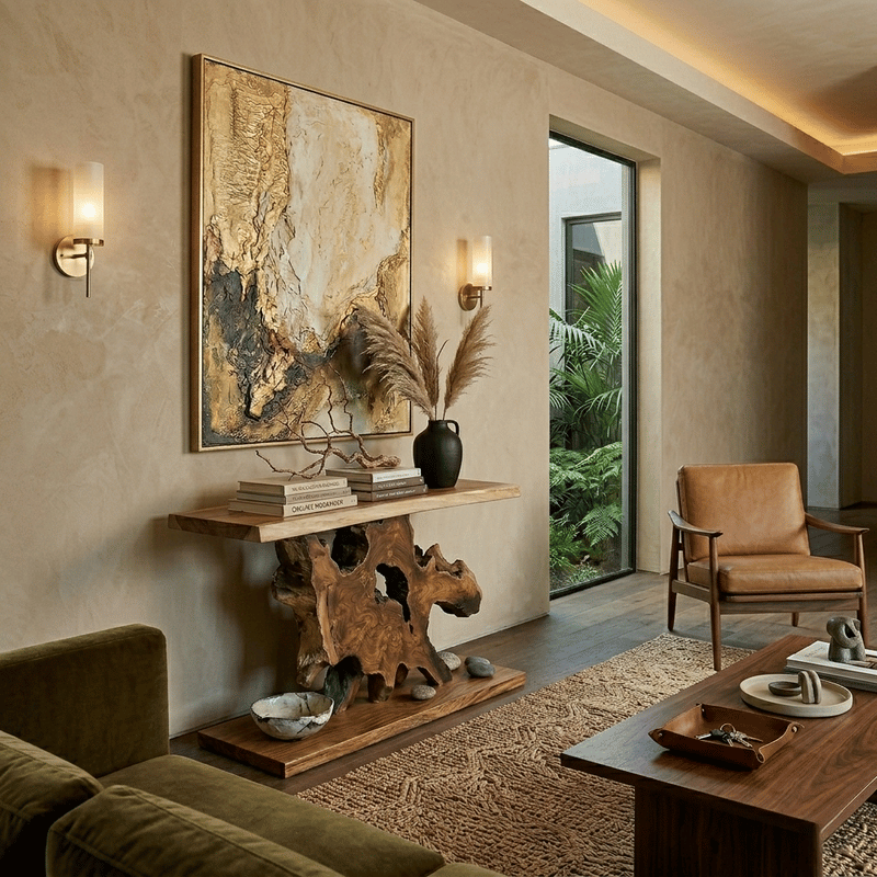Aramis Brown Teak Console