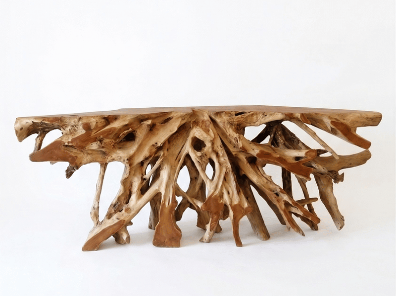 Primitive Teak Root Console