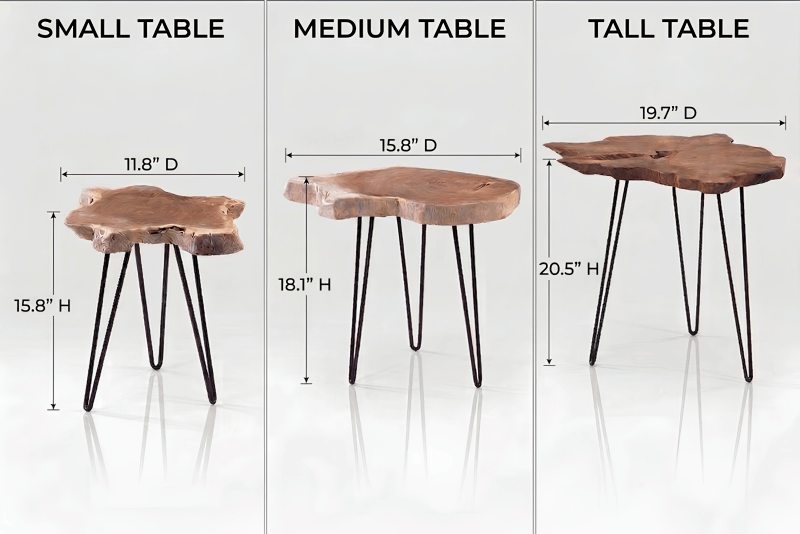 3pc Teak Top Coffee Table Set