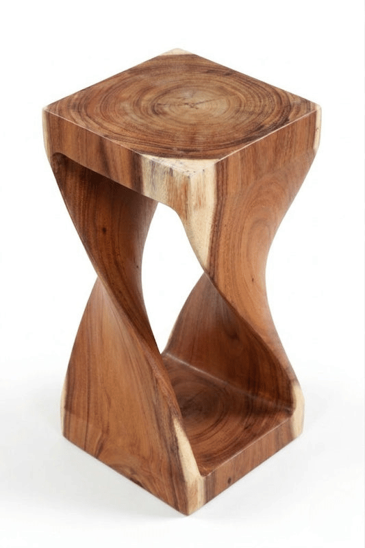 Twist Sugar Wood End Table
