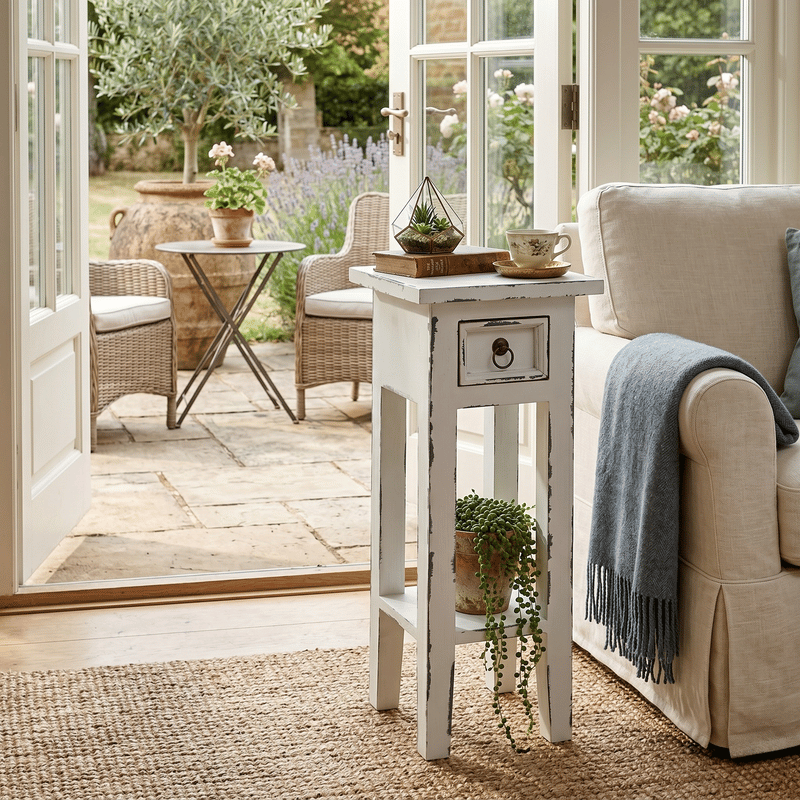 Arizona Tall Off-White Side Table
